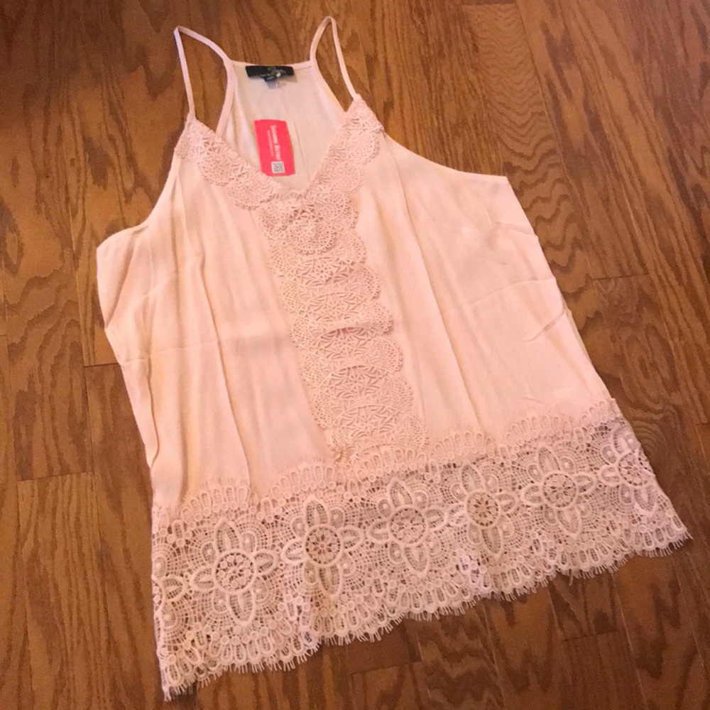 Suzanne Betro Sleeveless Top with Lace